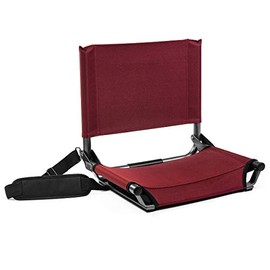 Cascade Mountain Tech Stadium Seat - Lightweight, Portable Folding Chair for Bleachers and Benches - Maroon, 17"
