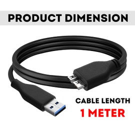 SaiTech IT 3 Feet USB 3.0 Cable A to Micro B high Speed Upto 4.8 Gbps Data Transfer Cable for Portable External Hard Drive - Black