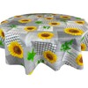 Karina Home Grey and Yellow Sunflower Wipe Clean Tablecloth Vinyl