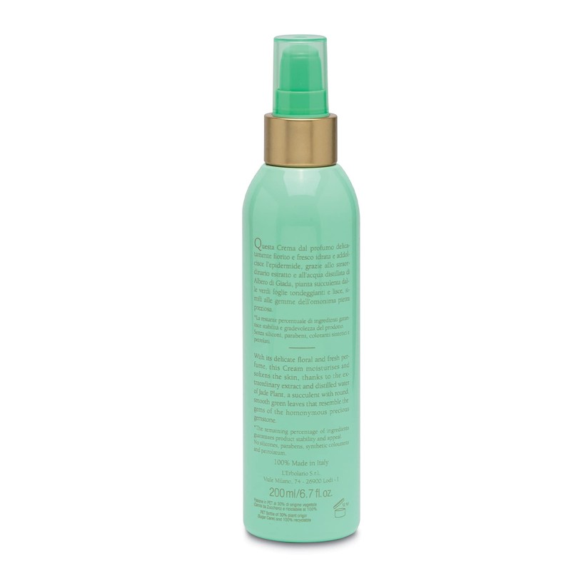 L'Erbolario, Jadebaum Body Fluid, Moisturising Care with Natural Ingredients, Size: