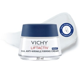 Vichy, Liftactiv Anti-Wrinkle Night Cream, Firming, Smooth & Replenishing, Enriched with Hyaluronic Acid, for All Skin Types, 50 ml
