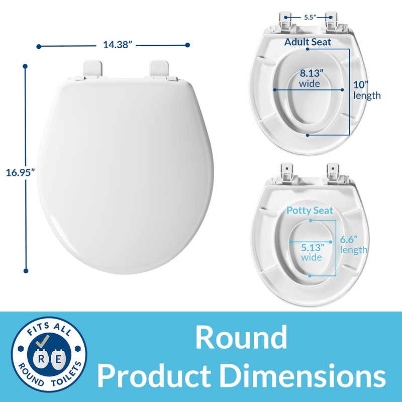 Little2Big Toilet Seat with Built-In Toddler Potty Training Seat, Slow