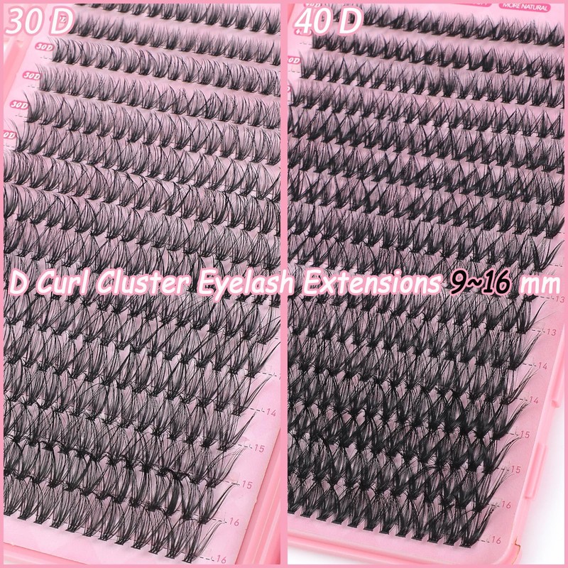 Lash Clusters Kit, 640 Pcs Eyelashes Clusters Extensions Kit 9-16mm