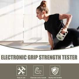 Digital Hand Strength Gauge, 90 kg / 200 lbs Grey Hand Dynamometer with 19 Sets Single Plates, Intelligent and Sensitive Grip Strength Trainer, Electronic Grip Strength Gauge, Large LED Screen