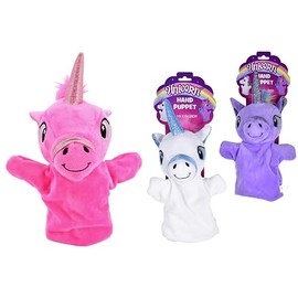 Kandytoys Plush Unicorn Hand Puppet - 3 Colours, 1 Colour Sent at Random
