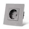 CNBINGO Schuko Flush-Mounted Socket, Single Socket, Grey, 16 Amp EU