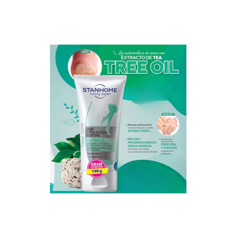 Stanhome Deep Exfoliation Restore, Tea Tree Oil, Exfoliante Intensivo Antibacterial
