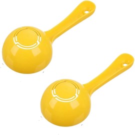 2Pcs Yellow Rice Paddle Scoop Mold for Rice Ball Making, Non-Stick Sushi Mold Rice Ball Scooper Rice Spatula Sushi Making Kitchen Gadge for Home Kitchen Restaurant, Serving Spoons