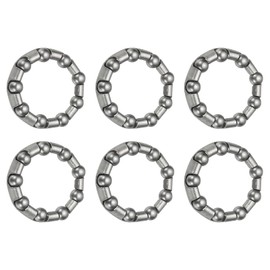 YELARXI Bike Ball Bearings, Bicycle Crank Bearing Retainer Stainless Steel Caged Wheel #2-Fitting for (MTB Bike Crank-Bottom Bracket-Frame Bearing Repair) 1/4" x 7 Balls & 6 Pack & Silver