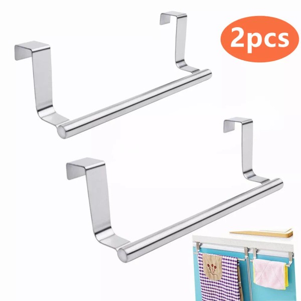 Unbranded 2 PCS Over door Towel Rack Bar Hook Cupboard