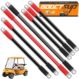 GODCTSUP Club Car Heavy Duty Battery Cable Kit, 7PCS Golf Cart Battery Cable Wiring Kit for Club Car DS 1994-Up 36&48 Volt 4 Gauge Carts, Golf Cart Pure Copper Wiring Kit with Thickened Wire Lug