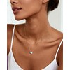 Desnuage 14K Gold Plated Double Aquamarine Birthstone Necklace Dainty Square