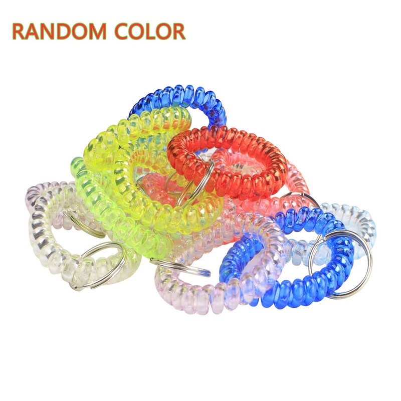 BIHRTC Pack Of 5 Colorful Spring Spiral Coil Keychain Bracelets