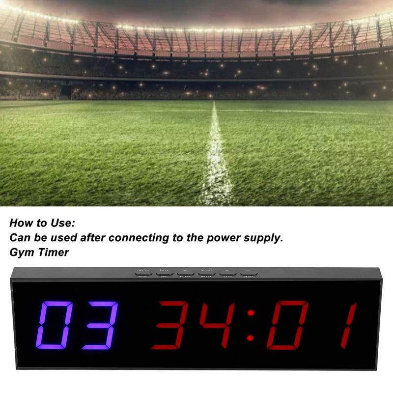 Gym Timer Interval 6 Bit LED Workout Countdown Up Stopwatch