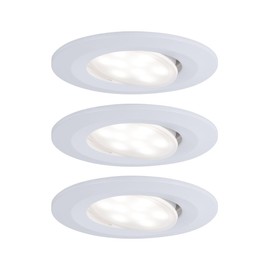Paulmann 99931 Calla LED recessed luminaire Round Set of 3 incl. 3x6.5W IP65 dim recessed spot White matt Cabinet Light Plastic recessed lamp 4000K
