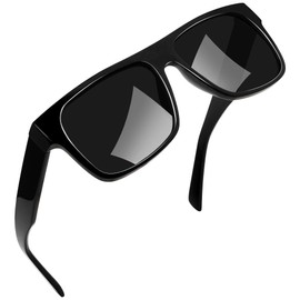 Joopin Polarized Sunglasses, Men's, UV Protection, Big Frame Acetate, Driving, Baseball, Fishing, Golf, Climbing, Cycling, Light Blocking Glasses, Popular Sunglasses for Men (Black)