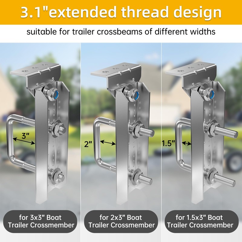 4 Pcs 8 inch Galvanized Swivel Top Bunk Bracket Kit