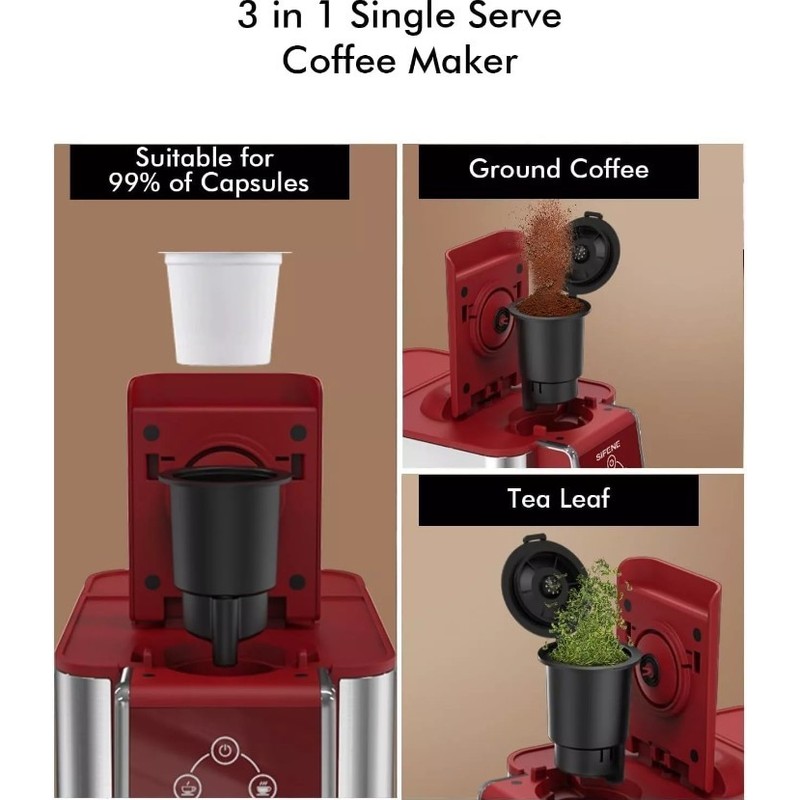 SIFENE Coffee Maker, 3 In 1 Single Serve Coffee Machine,