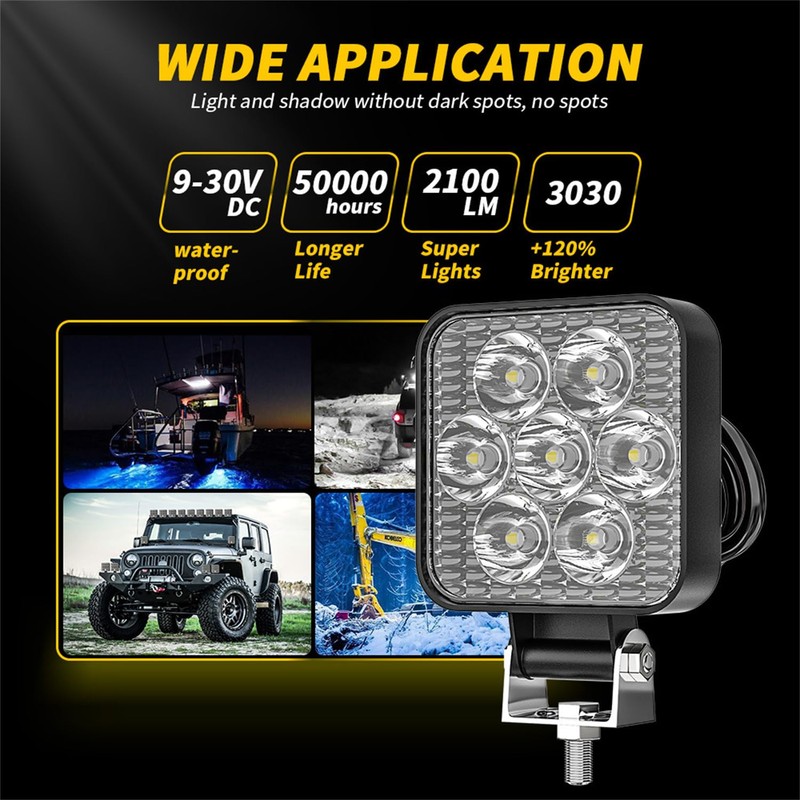 JZ 7 LED Round Automotive Light Bars 9-30V 21W 8400LM