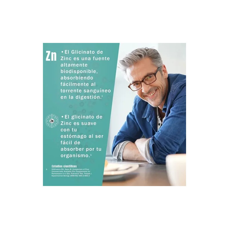Glicinato De Zinc Mejor Efecto Cúrcuma Y Vit C 100