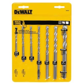 DEWALT NEW DeWalt DW5207 Masonry Bit Hammer Drill Bits Set of 7 Rock Carbide