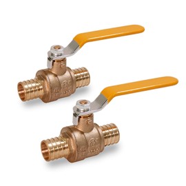 Midline Valve 800Q003-4 Full Port PEX Barb Ball Valve Water Shut Off, 1 Inch, Brass