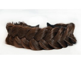 TOECWEGR Hairband Braided Hairpiece Messy Wide 2 Strands Fluffy Braids Wig with Tooth Women Headband Hair Bands