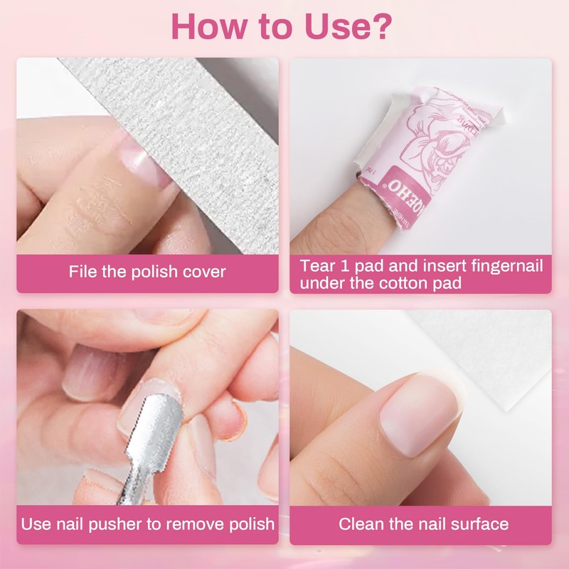 RAQEHO 50 Nail Polish Remover Pads - Nail Wrap Wipes