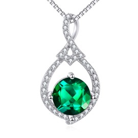 Peridot Necklace Sterling Silver Infinity Birthstone Necklace Pendant Jewellry Gifts for Women (Birthstone Pendant Nacklace)