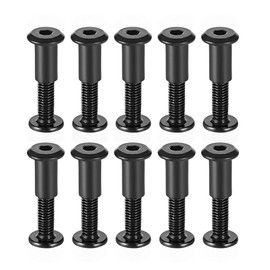 uxcell Screw Post Fit for 5/16"(8mm) Hole Dia, Male M6x30mm Binding Bolts Leather Fastener Carbon Steel Black 10 Sets