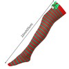 Ylapagne Christmas Green Red Stocking Striped Over the Knee Bowknot