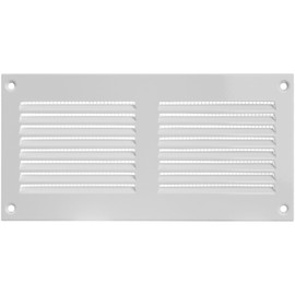 Vent Systems 8'' x 4'' Inch (Overall Dimensions) White Air Vent Duct Cover Metal Return Grill with Built in Pest Guard Screen HVAC Grille for Home Improvement 6x2 (Opening Dimensions)