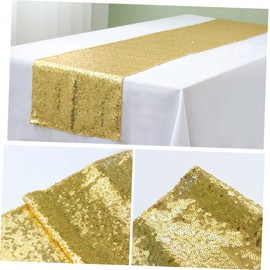 MAGICLULU Long Sequin Table Runner for Christmas Wedding Prom Rectangular Glitter Overlay