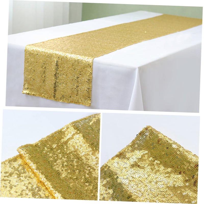 MAGICLULU Long Sequin Table Runner for Christmas Wedding Prom Rectangular