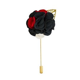 Knighthood Bunch Flower with Golden Leaf Lapel Pin Badge Coat Suit Jacket Wedding Gift Party Shirt Collar Accessories Brooch for Men