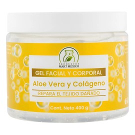 Gel Facial Aloe Vera Colágeno Luminosidad Productos Mart Mexico 400g Día/Noche