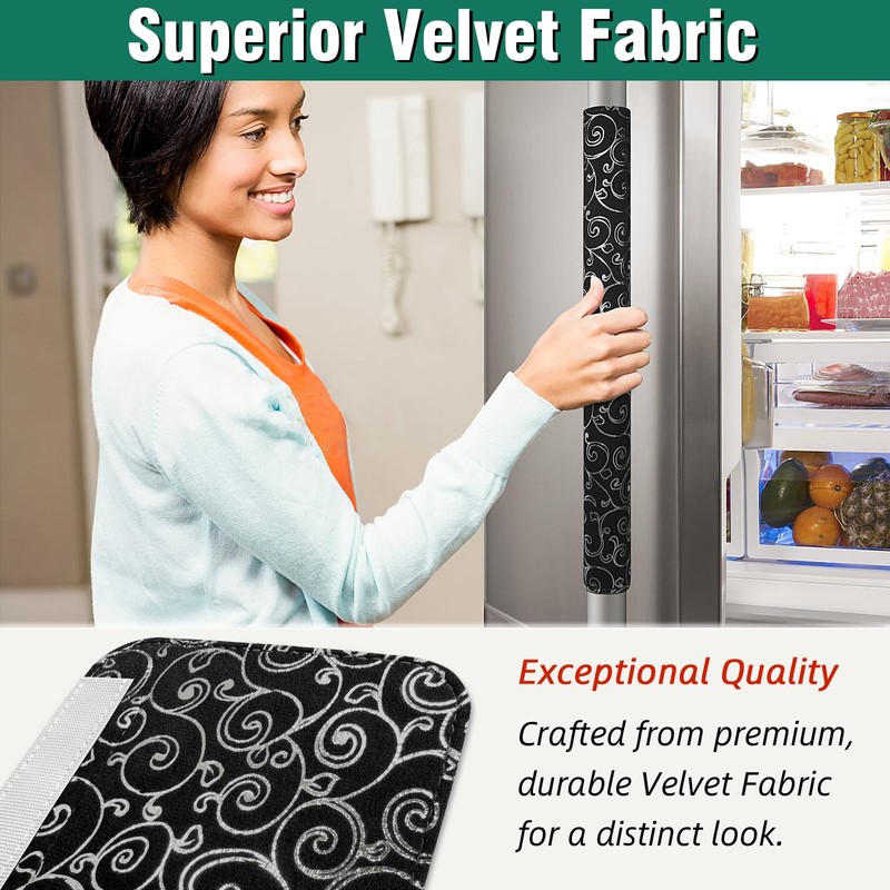 Refrigerator Door Handle Covers, Set of 4, Non-Slip Fridge Handle