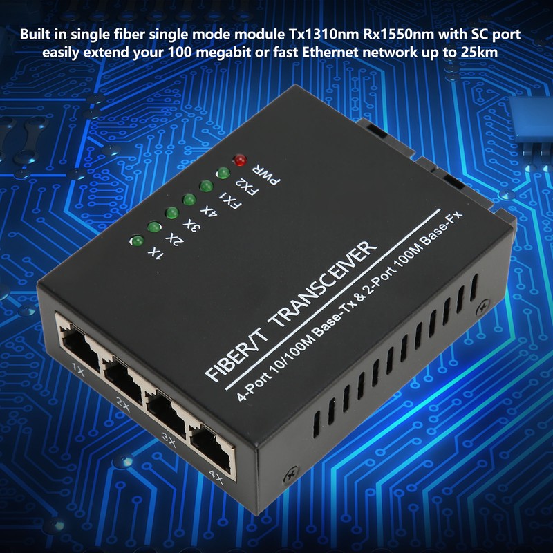 Fiber Transceiver Tx1310nm/Rx1550nm Single Fiber Single Mode RJ45 Port Optical