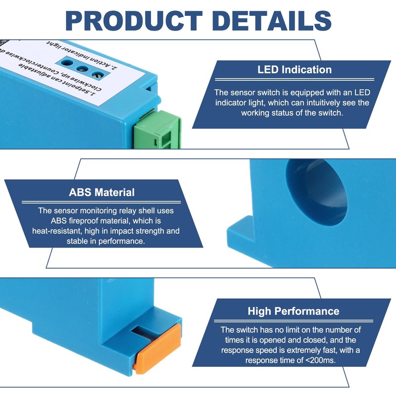 sourcing map Miniature Current Switch 8-35V 0-50A DC Current Sensing