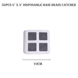 50PCS 4" X 4" Disposable Hair Drain Catcher - Shower Drain Sticker for Bathroom, Bathtub, and Kitchen - Anti-Clogging Hair Trap Screen, Easy to Use Floor Drain Sticker for Hair and Debris