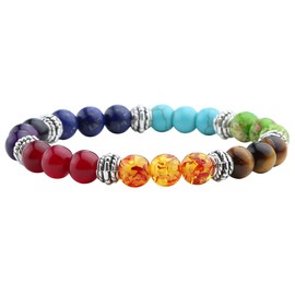 Jovivi 7 Chakra Tree Life Tumbled Gemstone Healing Crystals Necklace & Earrings & Chakra Bracelet Sets, Mothers Day Gifts