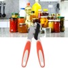 Fdit Multifunction Orange&Black Can Opener Stainless Steel Safety Manual Tin