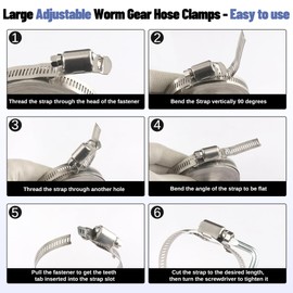 Ailbiuko Hose Clamps Assortment Kit,Worm Gear Duct Pipe Hose, 32.8FT 304 Stainless Steel Band Fittings Strap DIY Large Adjustable Metal Bolt with 20 Fasteners Screw for Plumbing Auto Tube Fuel Line