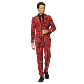 OPPOSUITS Fun Ugly Christmas Costumes For Men - Complete Xmas Suit: Includes Jacket, Pants and Tie