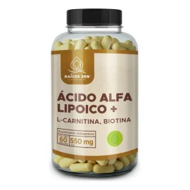 Ácido Alfa Lipoico Raíces Zen Nutrition Company Ala 550mg 60 Cáps Sin Sabor                                                                           