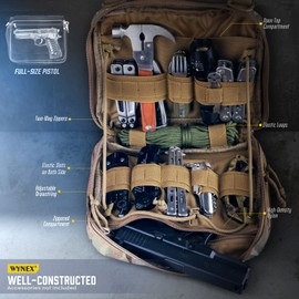 WYNEX Tactical Large Admin Pouch of Double Layer Design, Molle EDC EMT Utility Pouch with Map Sleeve Modular Tool Pouch Large Capacity Canada Flag Patch Included