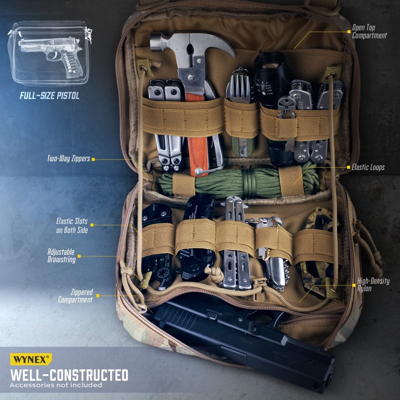 WYNEX Tactical Large Admin Pouch of Double Layer Design, Molle