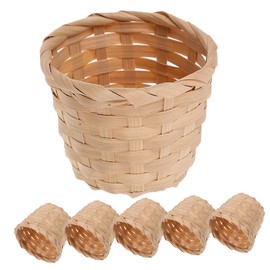 BUGUUYO 6pcs Multi-function Woven Bamboo Storage Basket Set for Home Organization Desktop Decoration and Flower Display Natural Material Elegant Design