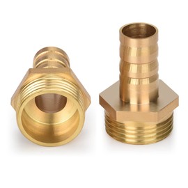 Drado Brass Hose Nozzle Brass Hose Connection Plug Adapter 3/4 Inch Male x 1/2 Inch Nozzle (14 mm) Pack of 2