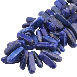 mookaitedecor Lapis Lazuli Crystal Points Loose Beads Sticks Spikes Top Drilled 15 inches Strand